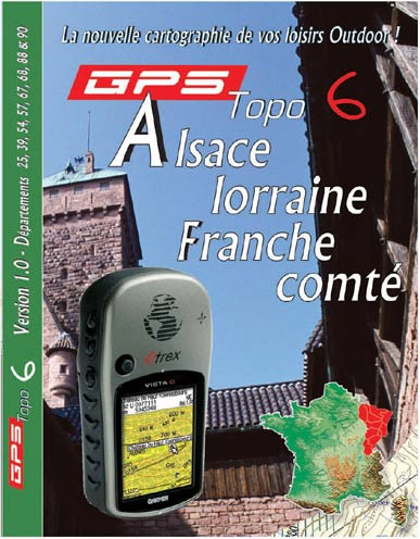 GPS Topo 6 Alsace / Lorraine / Franche Comte Garmin.